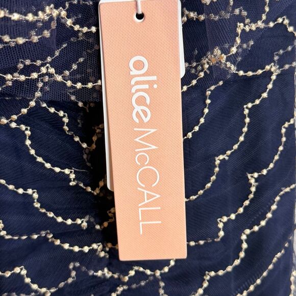 NWT ALICE MCCALL venue Valentine Midi Dress size 0 indigo $550 retail - Picture 6 of 9